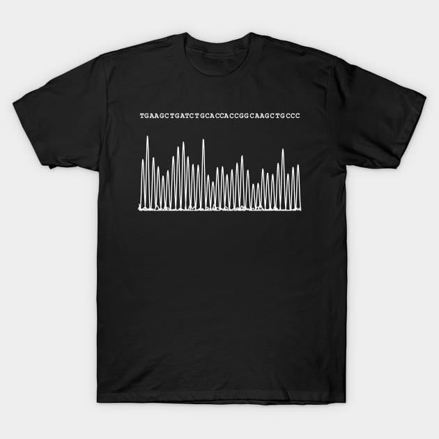 Sequencing Chromatogram, white T-Shirt by RosArt100